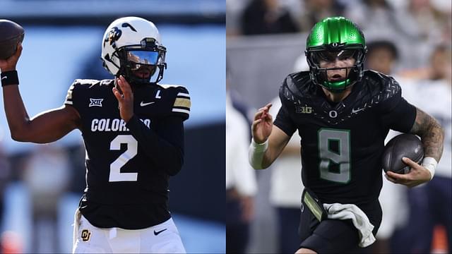 Colorado Buffaloes QB Shedeur Sanders, Oregon Ducks QB Dillon Gabriel, USA TODAY