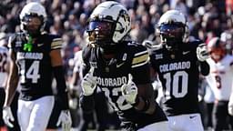 Nov 29, 2024; Boulder, Colorado, USA; Colorado Buffaloes wide receiver Travis Hunter (12) dances following his third quarter touchdown reception against the Oklahoma State Cowboys at Folsom Field.