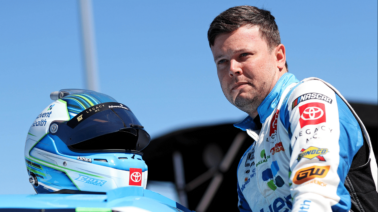 May 11, 2024; Darlington, South Carolina, USA; NASCAR Cup Series driver Erik Jones (43) during practice for the Goodyear 400 at Darlington Raceway.