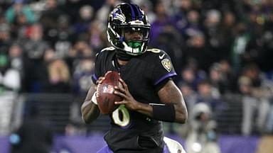 Dec 1, 2024; Baltimore, Maryland, USA;Baltimore Ravens quarterback Lamar Jackson (8) looks to pass during the first half against the Philadelphia Eagles at M&T Bank Stadium.