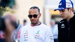 Lewis Hamilton (UK, Mercedes AMG Petronas F1 Team 44) mit Esteban Ocon (FRA, BWT Alpine F1 Team 31), USA, Formel 1 Grand Prix der USA, Circuit of the Americas Austin, Mediaday, 20.10.2022