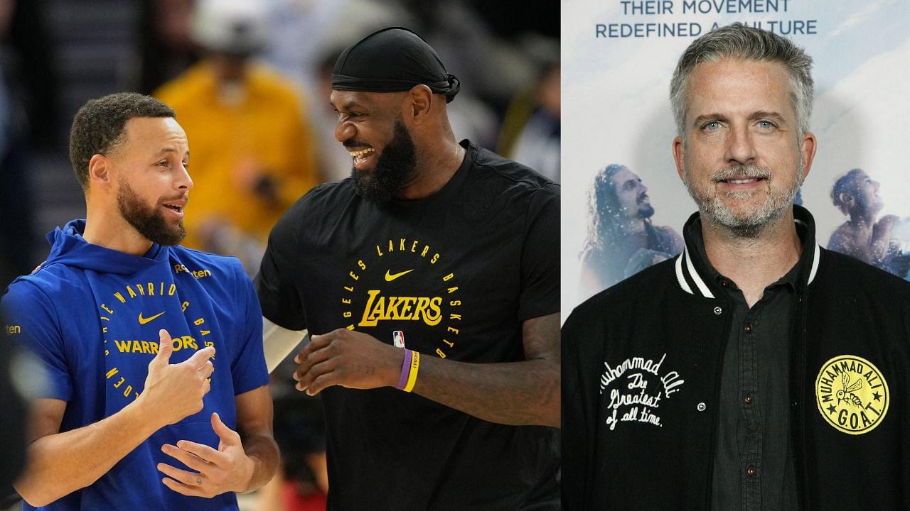 Stephen Curry and LeBron James (L), Bill Simmons (R)