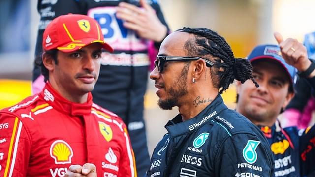 SAINZ Carlos (spa), Scuderia Ferrari SF-24, HAMILTON Lewis (gbr), Mercedes AMG F1 Team W15, portrait during the Formula 1 Gulf Air Bahrain Grand Prix 2024