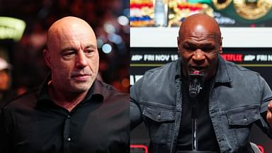 Joe Rogan (L), Mike Tyson (R)