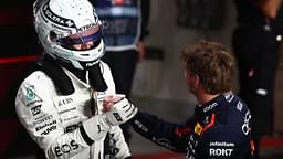 F1 Grand Prix Of Qatar 2024 Qualifying George Russell of Mercedes and Max Verstappen of Red Bull Racing after qualifying ahead of the Formula 1 Grand Prix of Qatar at Lusail International Circuit in Lusail, Qatar on November 30, 2024