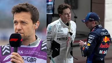 Jolyon Palmer (L), George Russell and Max Verstappen (R)