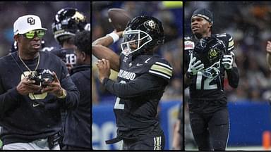 Deion Sanders, Shedeur Sanders and Travis Hunter.