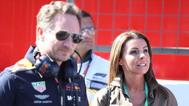 Christian Horner (GBR), Red Bull Racing, Sporting Director and Sophie Kumpe, mother of Max Verstappen (NED) Red Bull Racing