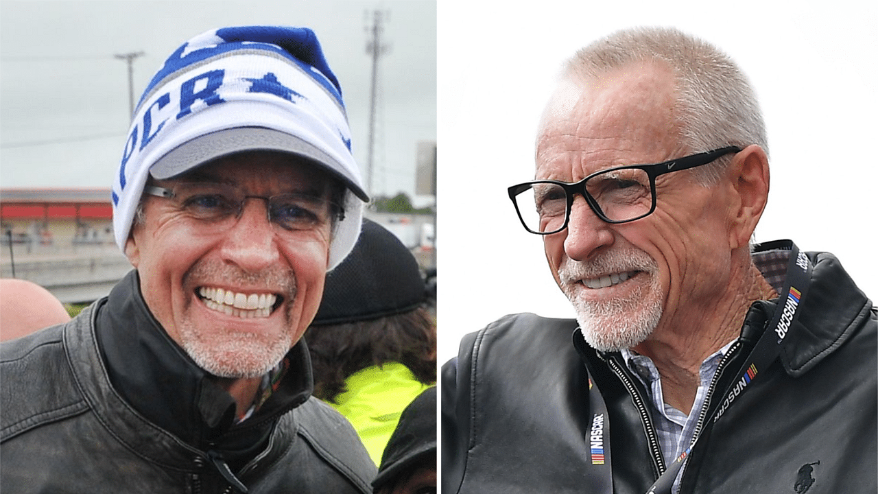 (L-R) Former NASCAR drivers Kyle Petty and Mark Martin