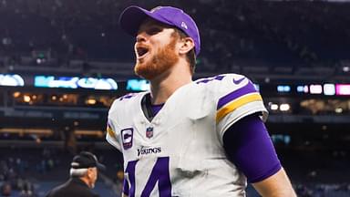 Dec 22, 2024; Seattle, Washington, USA; Minnesota Vikings quarterback Sam Darnold (14) celebrates following a victory against the Seattle Seahawks at Lumen Field.