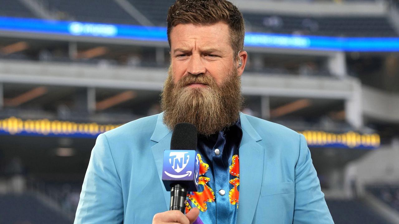 Ryan Fitzpatrick on the Thursday Night Football Tonight set at SoFi Stadium.