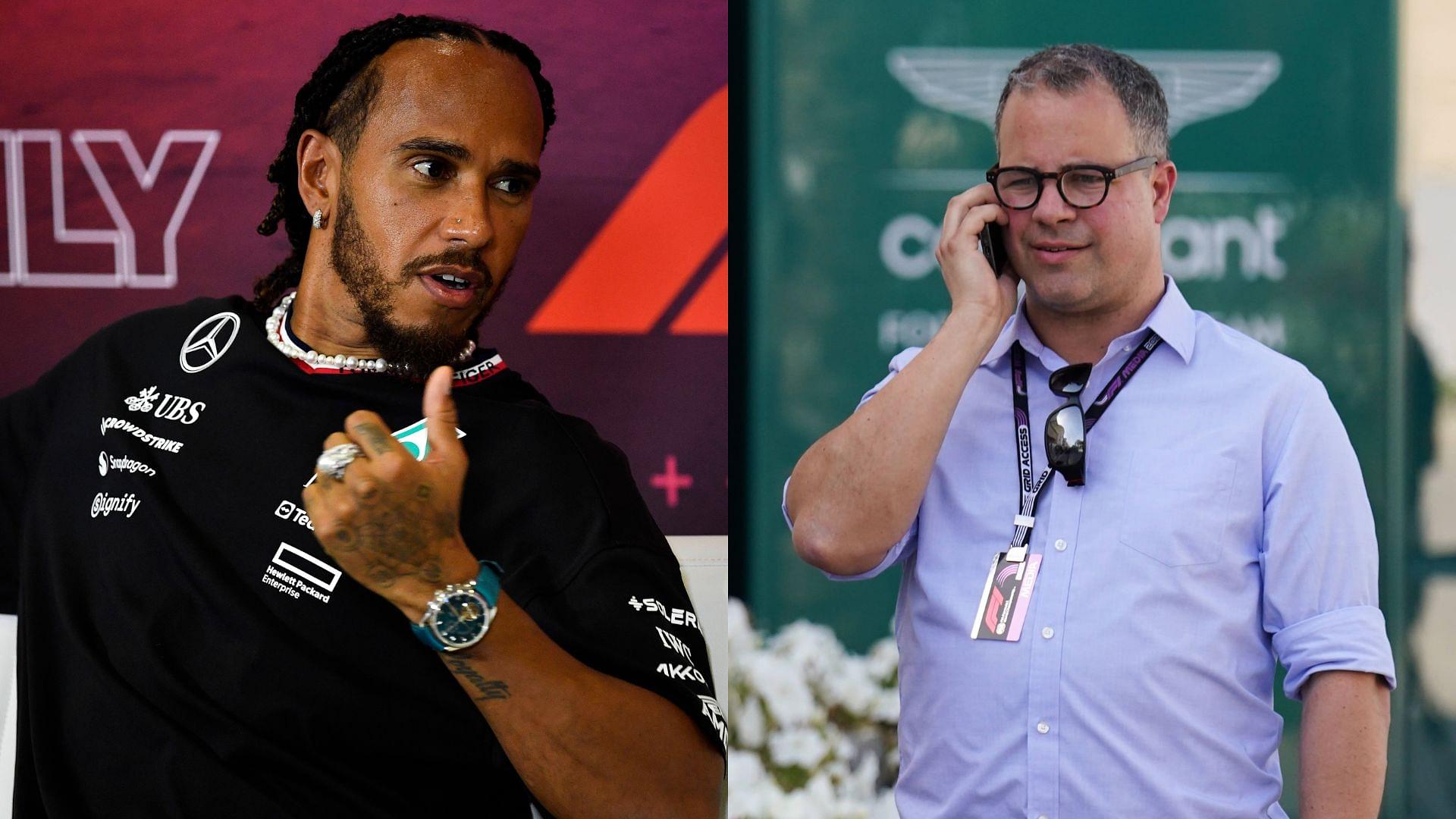 Lewis Hamilton (L) and Ted Kravitz (R)