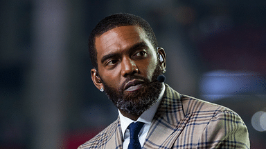 ESPN analyst Randy Moss prior to the Arizona Cardinals game against the Los Angeles Rams at State Farm Stadium.