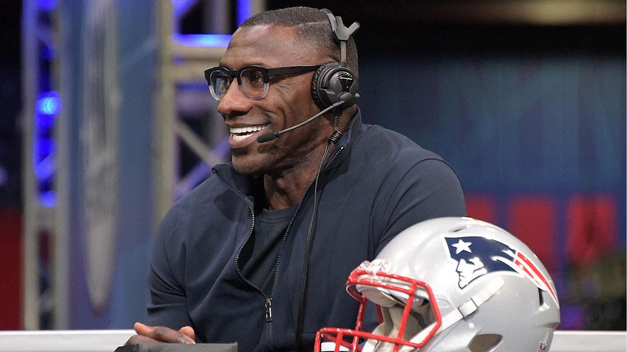 Denver Broncos and Baltimore Ravens former tight end Shannon Sharpe on radio row at the Super Bowl LIII media center at the Georgia World Congress Center.