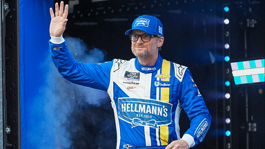 NASCAR Xfinity Series driver Dale Earnhardt Jr. (88) during driver introductions for the Food City 300 at Bristol Motor Speedway.