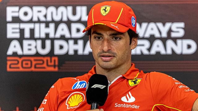 Carlos Sainz of Spain and Ferrari attends the Drivers Press Conference during previews ahead of the F1 Grand Prix of Abu Dhabi at Yas Marina Circuit