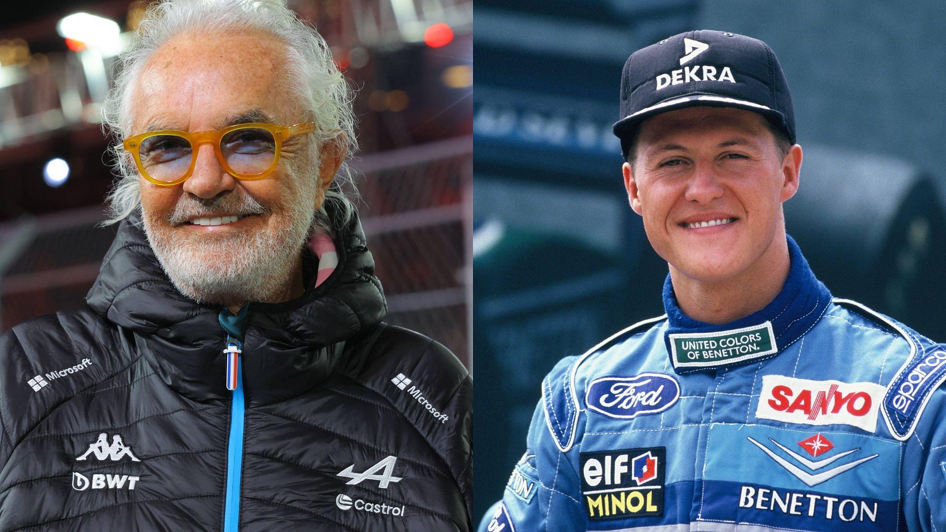 Flavio Briatore (L) and Michael Schumacher (R)