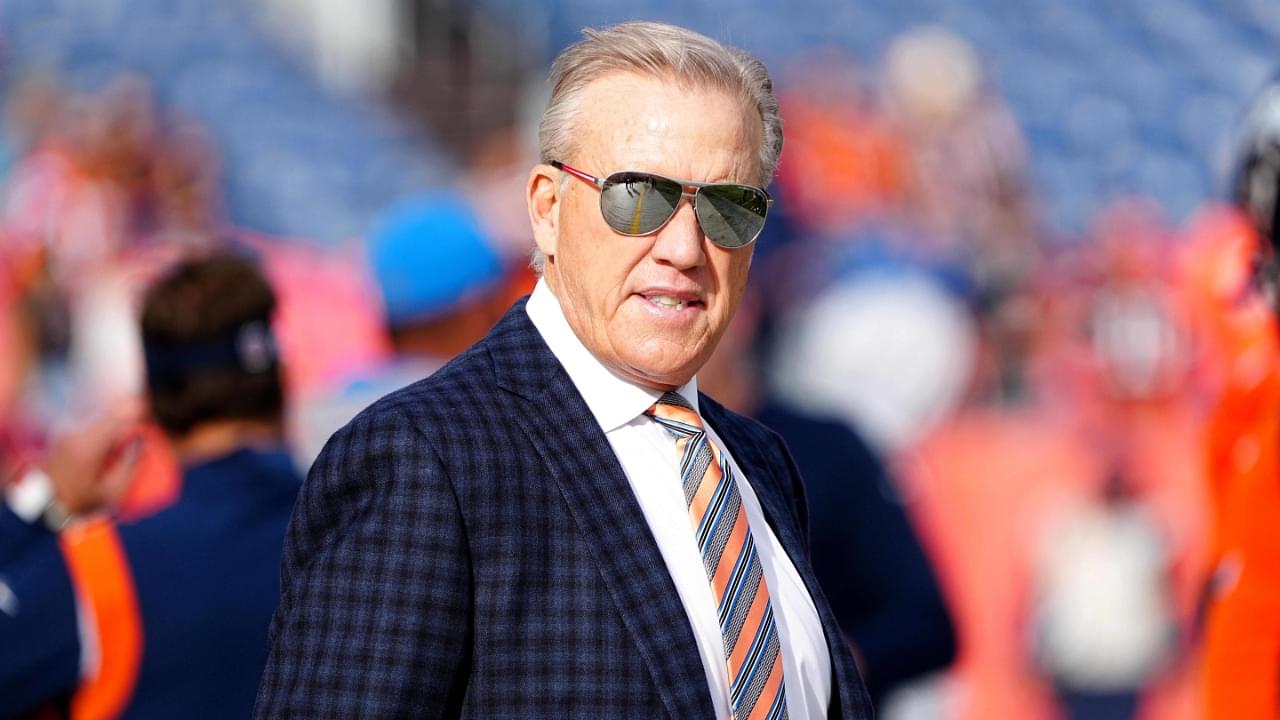 Nov 28, 2021; Denver, Colorado, USA; Denver Broncos president of football operations John Elway before the game against the Los Angeles Chargers at Empower Field at Mile High.