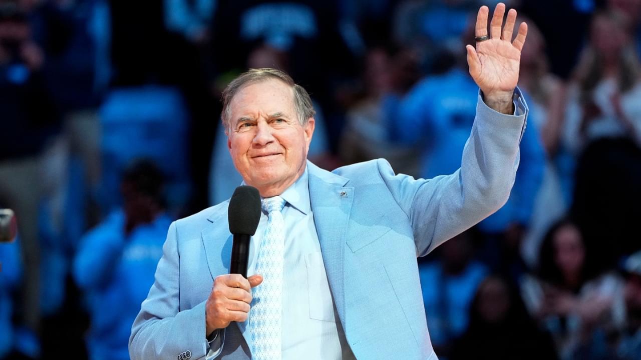 Dec 14, 2024; Chapel Hill, North Carolina, USA; North Carolina Tar Heels head football coach Bill Belichick during half time at Dean E. Smith Center.