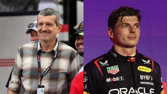 Guenther Steiner (L) and Max Verstappen (R)