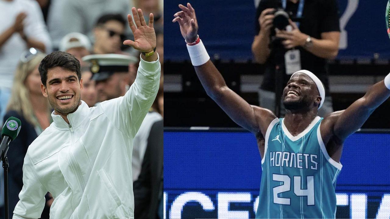 Carlos Alcaraz (L) and Frances Tiafoe (R).