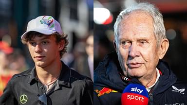 Kimi Antonelli (L) and Helmut Marko (R)