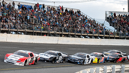 Racers make their way around the track during the 56th Annual Snowball Derby at Five Flags Speedway Sunday, December 3, 2023.