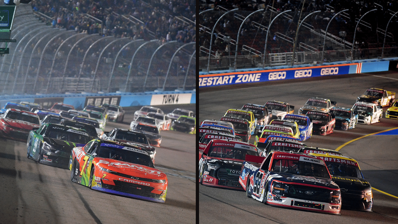 NASCAR Xfinity (L) and NASCAR Truck Series (R). Image Credits: Imagn.