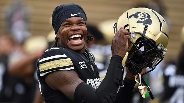 Colorado Buffaloes wide receiver Travis Hunter (12) before the game against the Baylor Bears at Folsom Field.