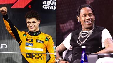 Lando Norris (L) and Travis Scott (R)