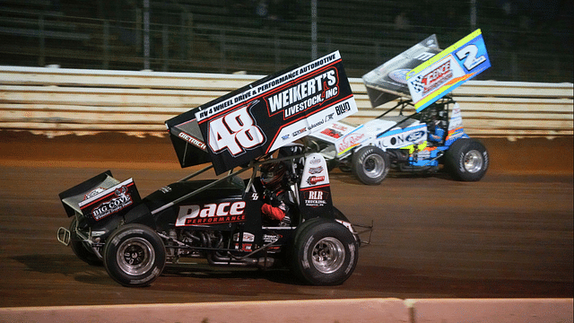 Apr 13, 2024; Port Royal, PA, USA; during the Winged 410 Sprint Cars Division at Port Royal Speedway. Mandatory Credit: Gregory Fisher-Imagn Images