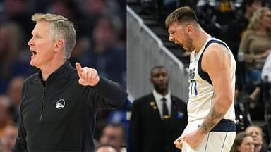 Steve Kerr (L) and Luka Doncic (R)