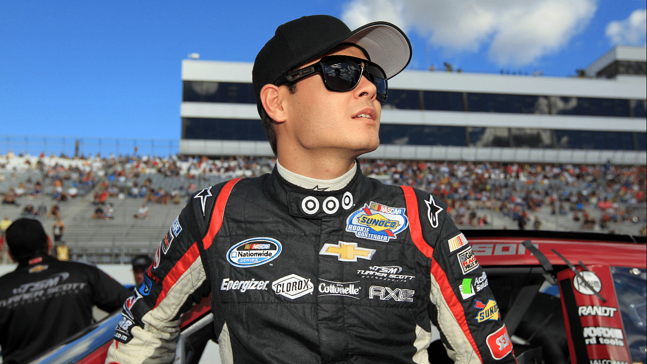 NASCAR Nationwide Series driver Kyle Larson prior to the 5-Hour Energy 200 at Dover Speedway.