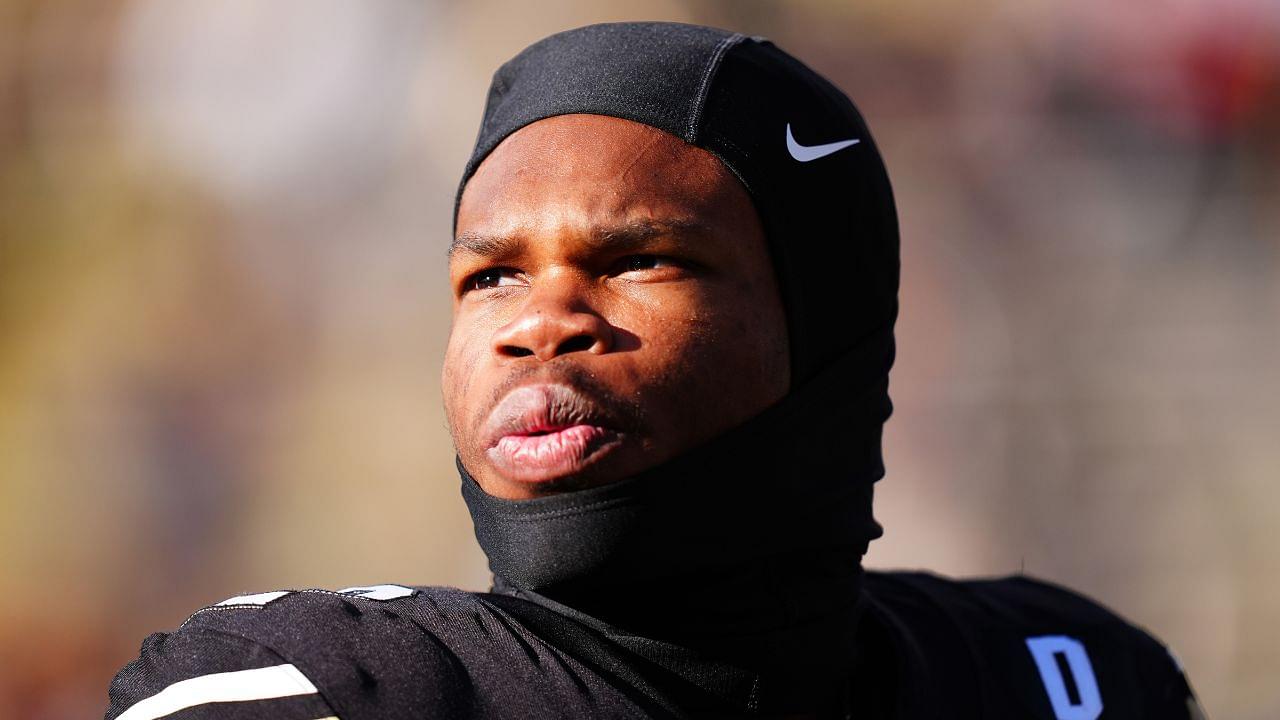 Colorado Buffaloes wide receiver Travis Hunter (12) before the game against the Oklahoma State Cowboys at Folsom Field.