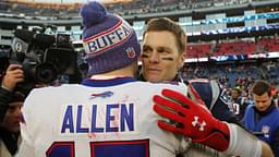 New England Patriots quarterback Tom Brady (12) meets Buffalo Bills quarterback Josh Allen (17) after the game at Gillette Stadium. Patriots defeated the Bills 24-12.