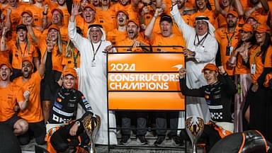 F1 Grand Prix Of Abu Dhabi Lando Norris of the McLaren F1 Team MCL38, Andrea Stella, Team Principal of the McLaren F1 Team, Zak Brown, CEO of McLaren Racing, and Oscar Piastri of the McLaren F1 Team MCL38, pose for a portrait to celebrate the Constructors World Champion during the F1 Grand Prix of Abu Dhabi at Yas Marina Circuit in Abu Dhabi, United Arab Emirates, on December 5 to 8, 2024