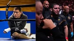 Nate Diaz (L), Islam Makhachev (R)