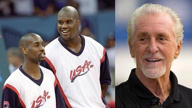 Shaquille O'Neal and Gary Payton (L), Pat Riley (R)