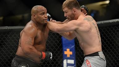 Daniel Cormier defends against Stipe Miocic during UFC 241 at Honda Center.