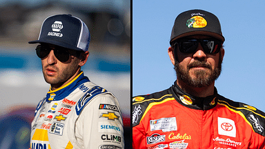 Chase Elliott (L) and Martin Truex Jr. (R). Image Credits: Imagn.