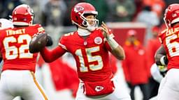 Dec 15, 2024; Cleveland, Ohio, USA; Kansas City Chiefs quarterback Patrick Mahomes (15) throws against the Cleveland Browns during the second quarter at Huntington Bank Field.