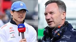 Yuki Tsunoda(L), Christian Horner(R)