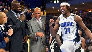 Shaquille O'Neal and Charles Barkley (L) and Wendell Carter Jr. of Orlando Magic (R)