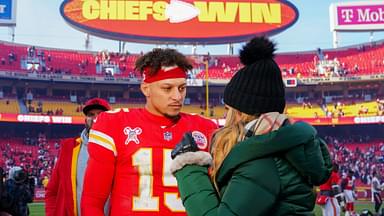 Kansas City, Missouri, USA; Kansas City Chiefs quarterback Patrick Mahomes (15) speaks to media after the win over the Houston Texans at GEHA Field at Arrowhead Stadium.