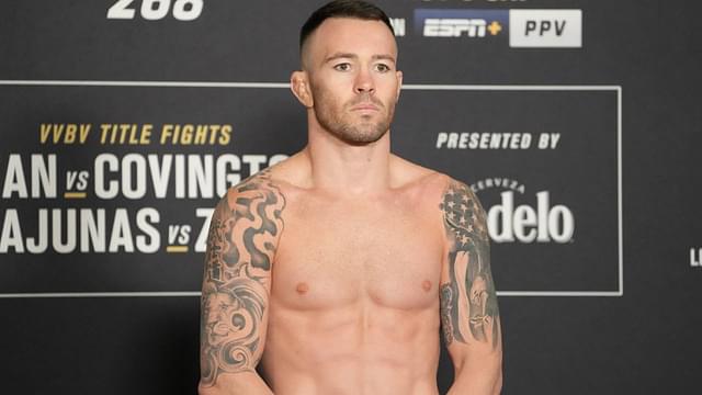 November 5, 2021, New York, NY, NEW YORK, NY, United States: NEW YORK, NY - November 5: Colby Covington steps on the scale for the official weigh-ins at Hilton Midtown for UFC268 - Usman vs Covington 2 - Official Weigh-in on November 5, 2021 in New York, NY, United States. New York, NY United States - ZUMAp175 20211105_zsa_p175_015 Copyright: xLouisxGrassex