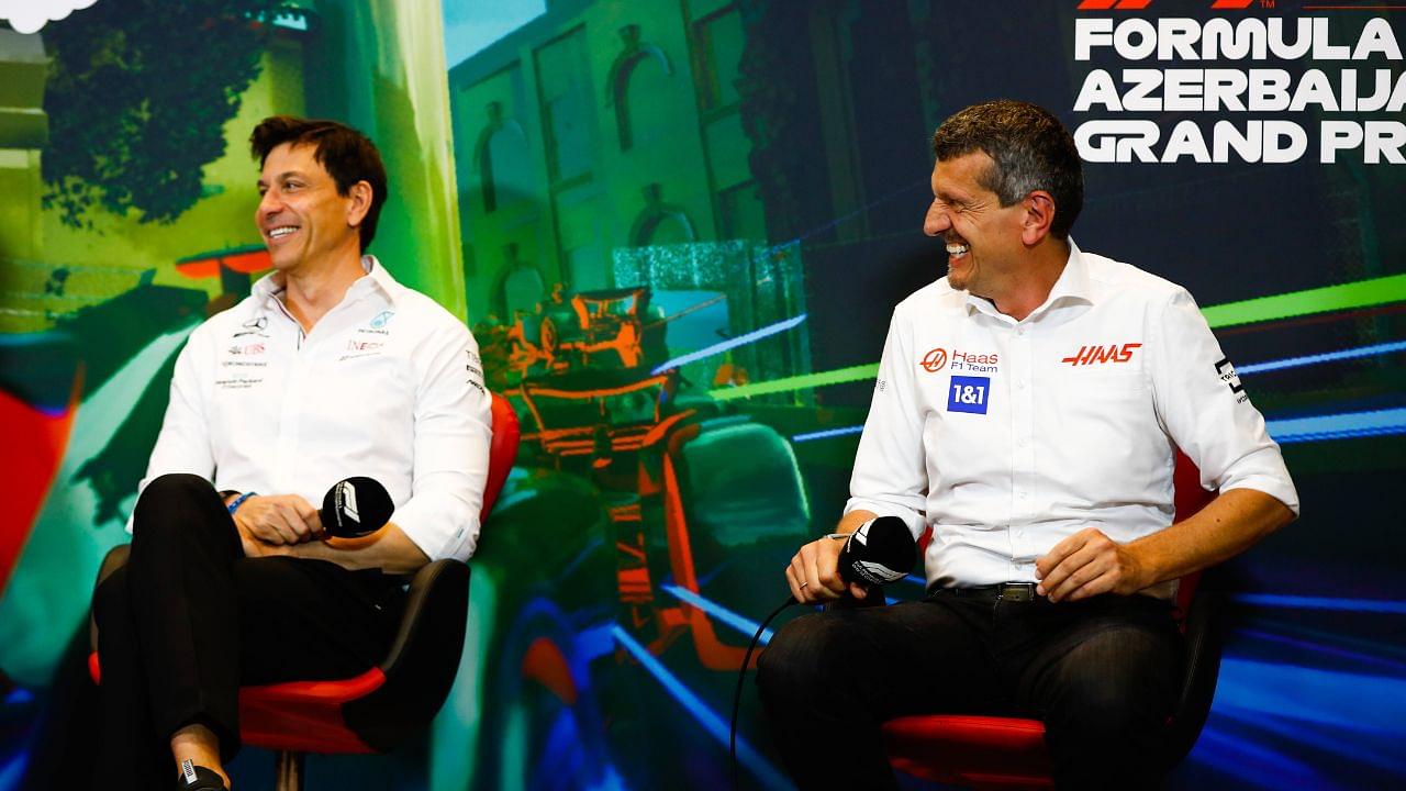 Toto Wolff (AUT, Mercedes-AMG Petronas F1 Team), Guenther Steiner (ITA, Haas F1 Team), F1 Grand Prix of Azerbaijan at Baku City Circuit