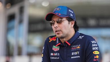 Yas Marina Circuit, Abu Dhabi, United Arab Emirates 8.December.2024; Sergio Perez of Mexico and Oracle Red Bull Racing during drivers parade Formula One Abu Dhabi GP