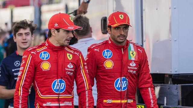 Charles Leclerc and Carlos Sainz of Scuderia Ferrari during Formula One Abu Dhabi GP