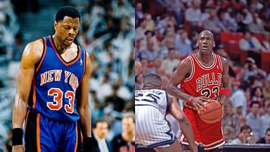 Patrick Ewing (L) and Michael Jordan (R)