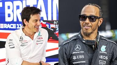 Toto Wolff (L) and Lewis Hamilton (R)